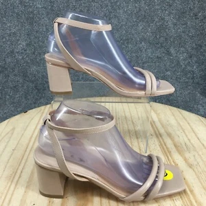 French Connection Heels Womens 8 Strappy Beige Ankle Strap Casual Open Toe Block - Picture 1 of 16