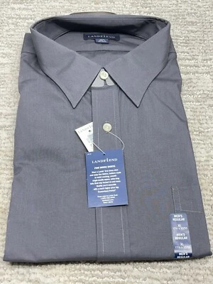 Nueva camisa de vestir gris Lands End para hombre 17,5 X 33 Foto 1 de 4