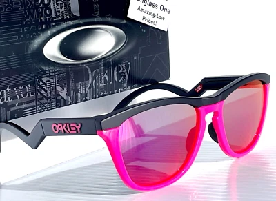 Oakley FROGSKINS HYBRID Black Neon Pink POLARIZED Galaxy Magenta Sunglass 9289 - Image 1 of 4