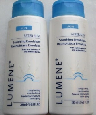 2 LOCIONES EMULSIONANTES CALMANTES LUMENOS ORIGINALES DESPUÉS DEL SOL ENVÍO GRATUITO EE. UU. RARAS DIFÍCILES DE ENCONTRAR Foto 1 de 3