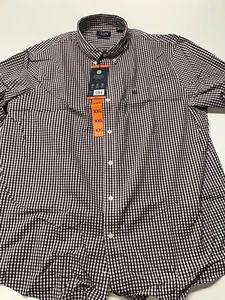 Camisa abotonada Chaps de fácil cuidado para hombre, ROJA 2XL - Imagen 1 de 8