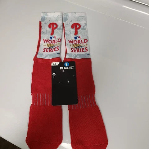 Philadelphia Phillies 2022 World Series Socks - Adult Size L Cover