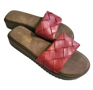ROUGE HELIUM Gr. 7,5 TRUE RED DAMEN PLATEAU GEWEBTE PANTOLETTEN SANDALEN OFFENE ZEHENPARTIE - Bild 1 von 19