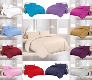 Complete Set Duvet Cover with Fitted Sheet 100% Egyption Cotton Super Soft - Picture 1 of 16