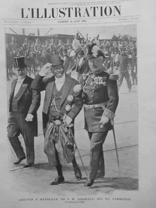 1906 King Sisowath Cambodia 9 Newspapers Antique - Picture 1 of 9