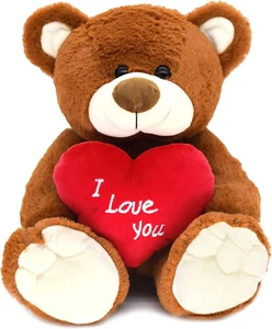 I Love You 10'' Teddy Bear w/ Heart,Soft Plush Bear Doll Stuffed Valentine's Day - Picture 1 of 12