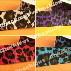 7/8 Zoll 10 Yard Leopard Tiermuster bedruckt Ripsband Hochzeit Party Handwerk - Bild 1 von 6