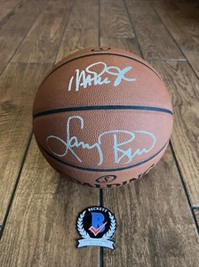 Larry Bird Magic Johnson Signed Spalding Official Game Ball Basketball Beckett - Picture 1 of 9