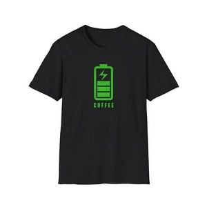 Coffee Battery Unisex Softstyle T-Shirt, Gift for Coffee Lovers, Funny Tee, - Picture 1 of 7