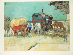 VAN GOGH Les Roulottes Caravans high quality fine art print poster 31x23" ITALY - Picture 1 of 10