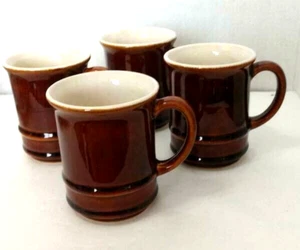 Juego de cuatro tazas vintage de cerámica marrón hechas en Portugal P.3437 - Imagen 1 de 4