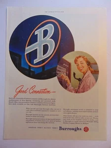 1948 BURROUGHS MACHINES PHONE OPERATOR vintage art print ad - Picture 1 of 1