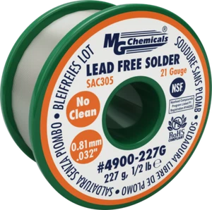 MG Chemicals 4900-227G, 1/2 lb. Roll of Sn96, (21ga) 0.032" Lead Free Solder - Picture 1 of 1