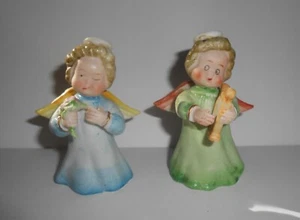 2 Vintage 3" Porcelain Christmas Angel Figurines - Picture 1 of 3