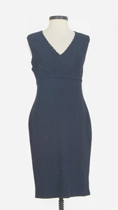 Vestido festoneado St John Knits otomano onda brillante azul eléctrico talla 14 nuevo sin etiquetas - Imagen 1 de 3