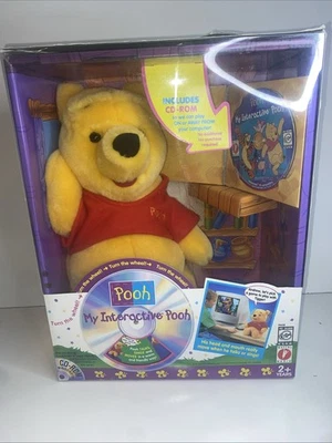 NEW VINTAGE 1998 My Interactive Pooh Plush & CD Mattel Media Winnie the Pooh  - Image 1 of 4