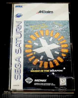 REVOLUTION X SEGA SATURN CIB AUTHENTIC TESTED COMPLETE WORKING ARCADE AEROSMITH - Image 1 of 3