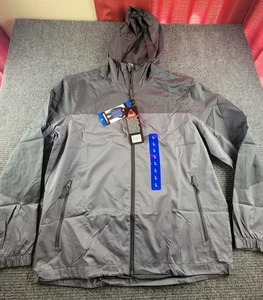 Gerry Men’s Softshell Jacket Size L Hooded Waterproof Gray Raincoat Light NWT - Picture 1 of 7