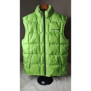 Vintage 90's Polo Sport Ralph Lauren Puffer Vest Sleeveless Jacket Green Quilted - Picture 1 of 8