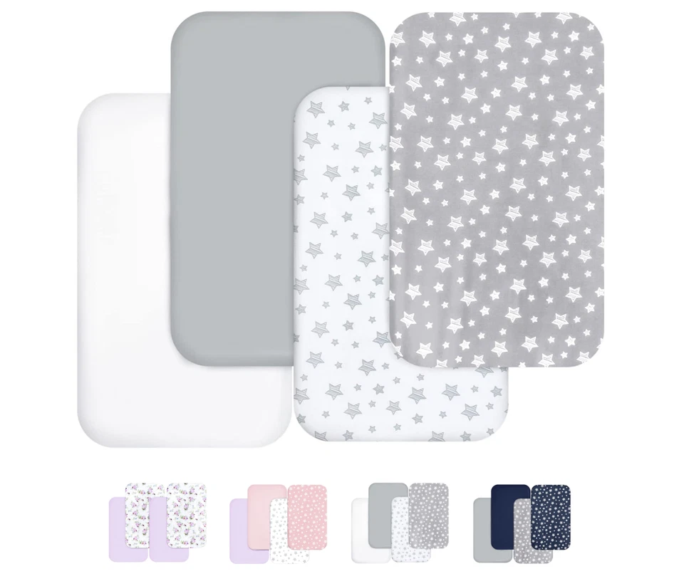 Lençóis de berço se encaixam na maioria dos colchões retangulares padrão pacote com 4 33 x 20 - Imagem 1 de 1