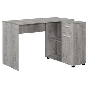 Computer Desk Home Office Corner 46"L L Shape Work Laptop Laminate Grey - Picture 1 of 5