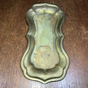 Antique Brass Candle Tray 24cm L X 10.5cm As Pitting - Picture 1 of 5