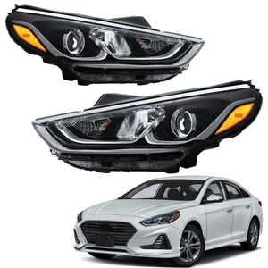 For 2018 2019 2020 Hyundai Sonata Headlights Halogen Left Right Pair W/O LED - Picture 1 of 7