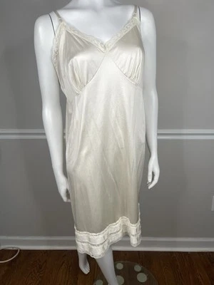 Women's Vintage Sliperfection Dress Slip ivory 1960/70s Nylon lace Size 42” - Image 1 of 4