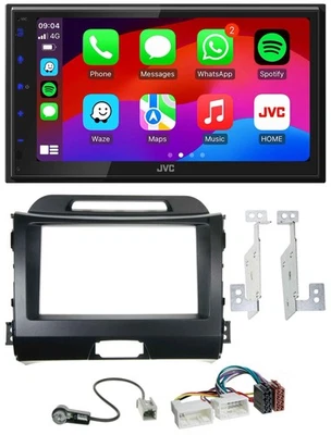JVC Bluetooth USB MP3 2DIN DAB Autoradio für Kia Sportage 3 10-15 SL schwarz - Bild 1 von 4