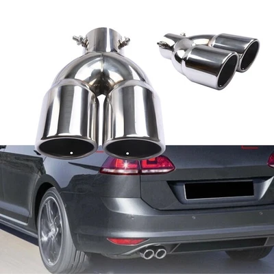 Puntas de silenciador de escape trasero de doble salida calibre para VW Golf 7 7,5 MK7 Foto 1 de 4