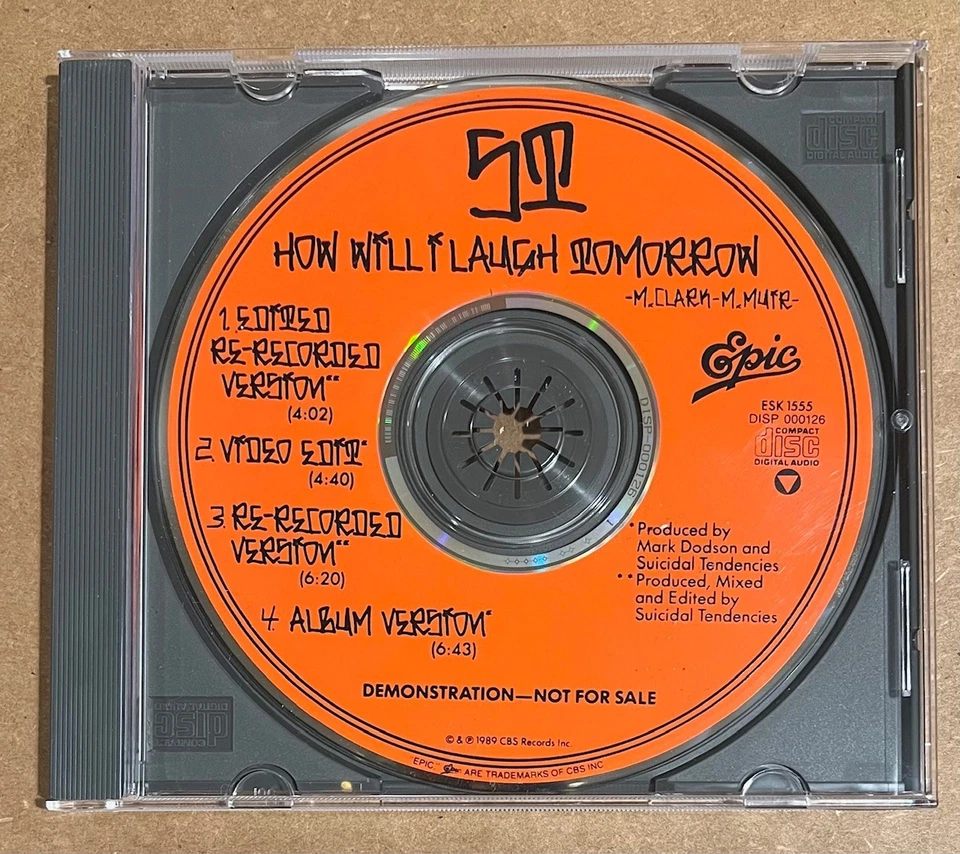 Suicidal Tendencies - How Will I Laugh Tomorrow RARE promo radio only CD w/mixes - Image 1 of 1