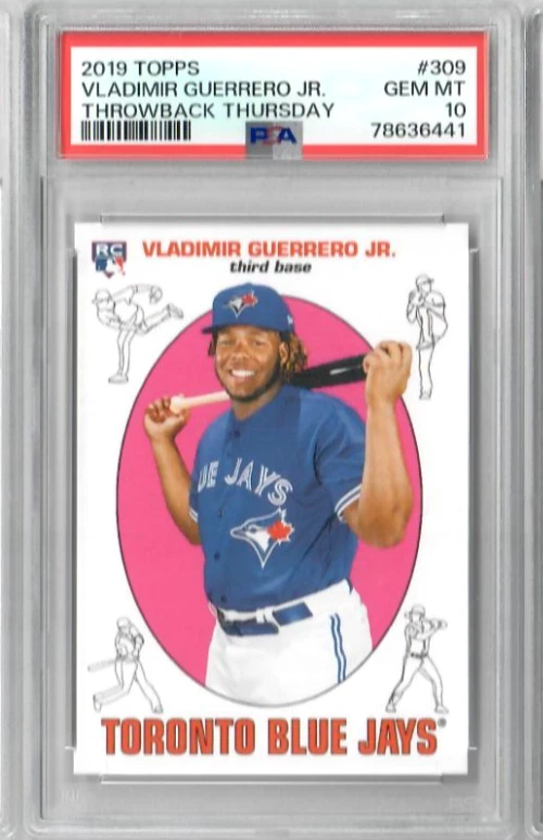 2019 Topps Throwback Thursday TBT #309 VLADIMIR GUERRERO JR ROOKIE RC PSA 10 GEM - Image 1 of 1
