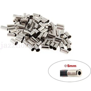 24/48PCS x Bicycle Brake Cable Ferrules - 5mm Brass Silver Bike Outer End Caps - Picture 1 of 9