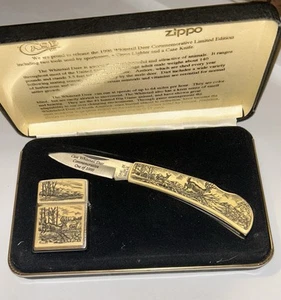 Estuche xx y encendedor Zippo 1996 conmemorativo Whitetail Deer Limited 174/1000 - Imagen 1 de 7