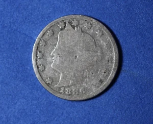 1886- Liberty Head V Nickel 5 Cent Piece #P30179 - Picture 1 of 2