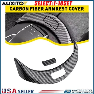 For Benz GLC Class X253 15-20 Carbon Fiber Console Armrest Box Button Cover 1-5X - Imagem 1 de 4