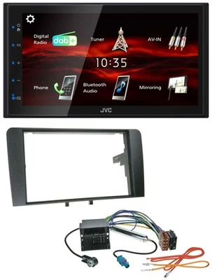 JVC USB Bluetooth MP3 DAB 2DIN Autoradio für Audi A3 03-12 8P Quadlock - Bild 1 von 4