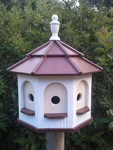 Großer Amish handgefertigter handgefertigter Poly Pavillon Vogelhaus Hof braun & weiß - Bild 1 von 1