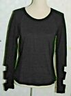 CHELSEA AND WALKER Black Stretch Scoop Neck Top w/ Cutout Sleeves NWT Women's S