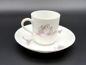 Haviland H&Co Limoges Poppies Trumpet Flower Moth Demitasse Cup Saucer - c1877 - Picture 1 of 17