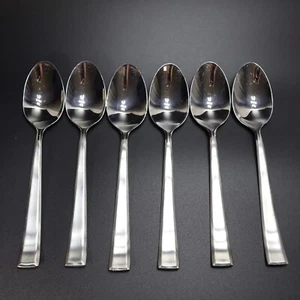 Set 6 Suppenlöffel Mikasa Essex Satin 18/10 Edelstahl Besteck Curves Up - Bild 1 von 5