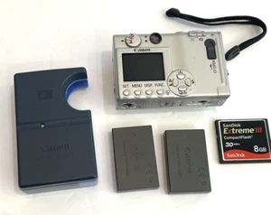 Canon Digital Elph PowerShot S400 Camera W/ 2 Batteries/SD Card 8GB READ - Picture 1 of 17