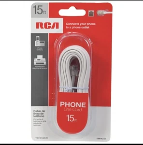 RCA TP231WHR White Phone Line Cord 15ft UPC 044476053245  - Picture 1 of 2