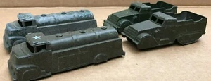 (4) 1950's Midge Toy Diecast Army Trucks 2 Halftracks, 2 Tankers Lot U.S. - Picture 1 of 7