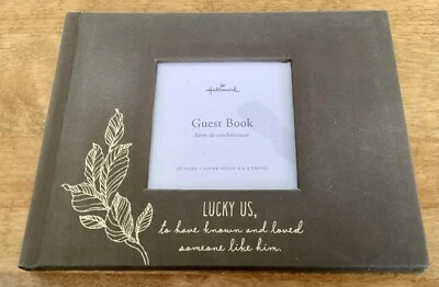 Libro de visitas Hallmark para Memorial Service-Man, nuevo/sin usar, ventana fotográfica Foto 1 de 4