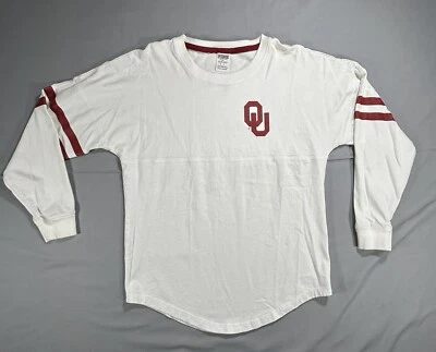 Victoria’s Secret PINK Oklahoma Sooners long sleeve white Tshirt women’s small - Image 1 of 4