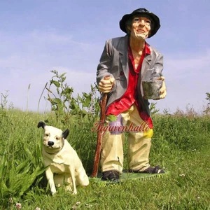 Bettler Butler Landstreicher Hund Dekofigur Figur Aufstellfigur Garten Deko Neu - Bild 1 von 8