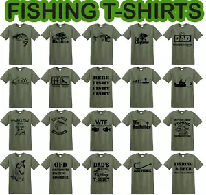 Fishing T-Shirt Gifts for Men- Fisherman Clothing Koi Dad Fathers Day Carp Tee - Picture 1 of 21