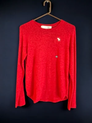 Abercrombie Kids Knit Red Sweater Boys Size 12/14 Long Sleeve Pullover NWT - Image 1 of 2