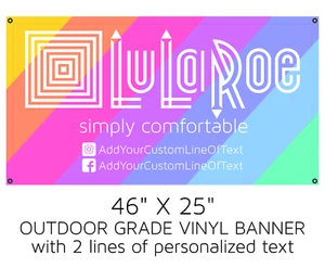 LuLaRoe logo colored vinyl BANNER - PERSONALIZED - POP UP Boutique Trade Show - Picture 1 of 6